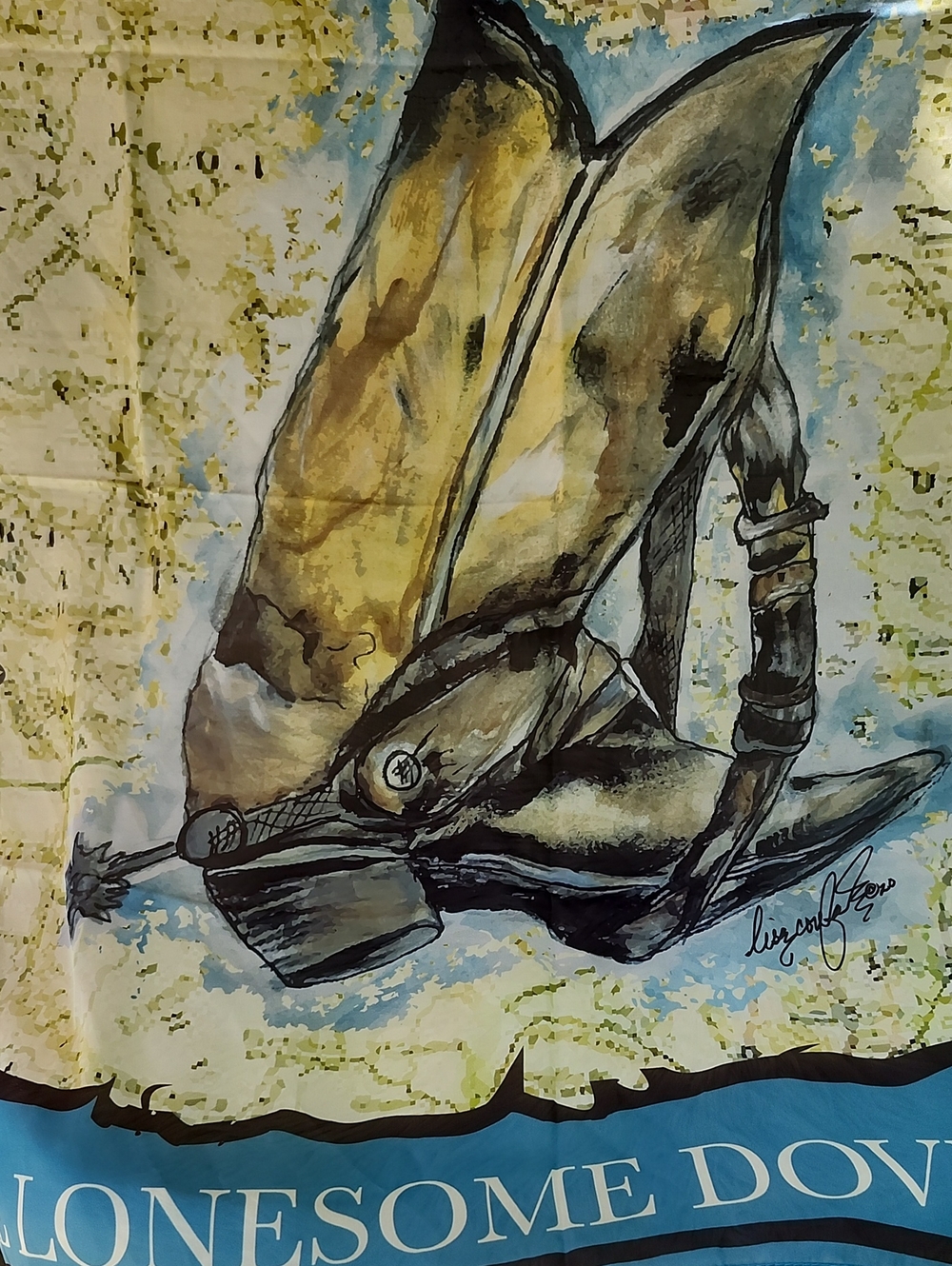 A RARE BIRD "LONESOME DOVE" X LISA COUFAL SCARF